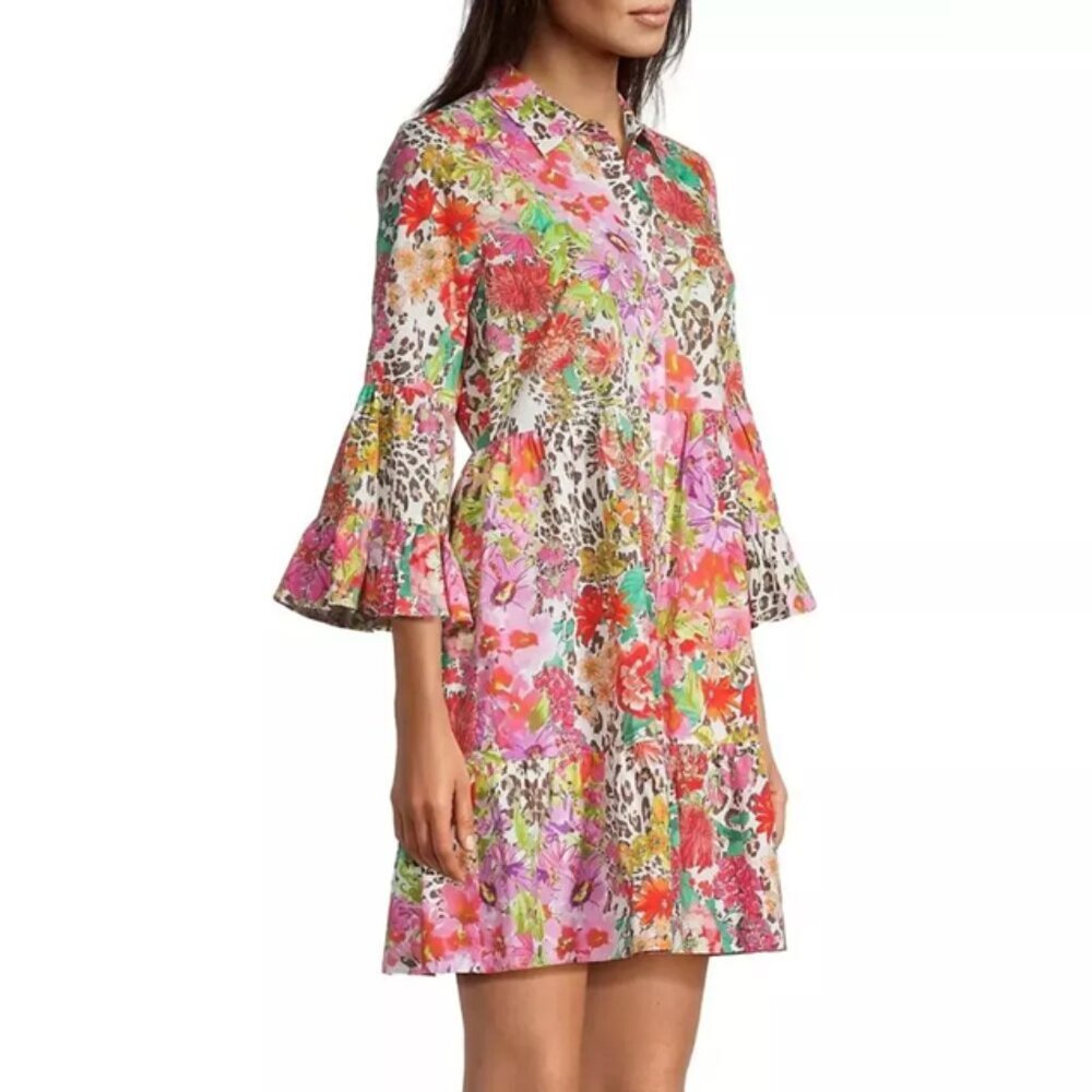 NWT Johnny Was Wild Garden Easy Fit Tiered Mini Dress Size Medium